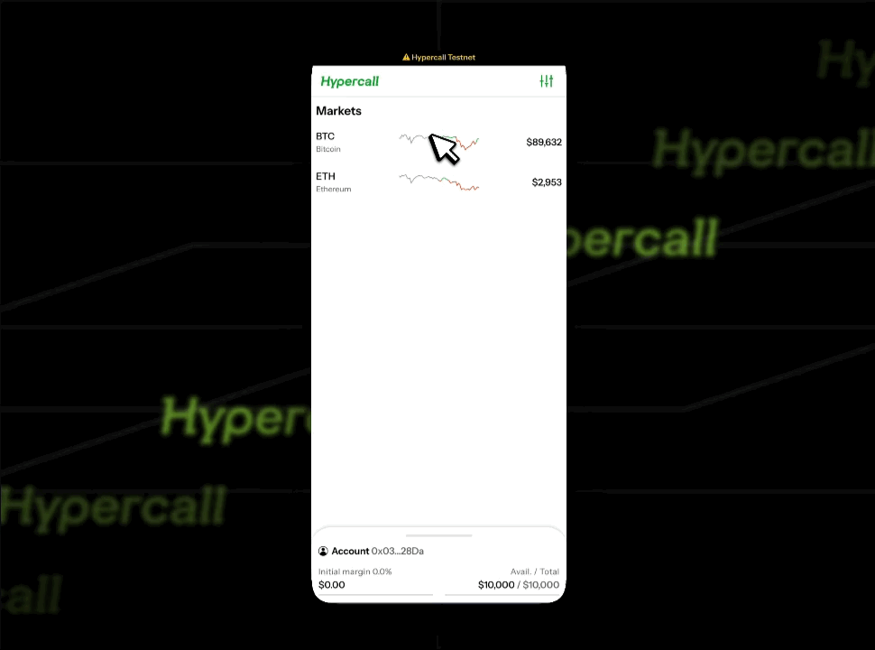 Select market from main view