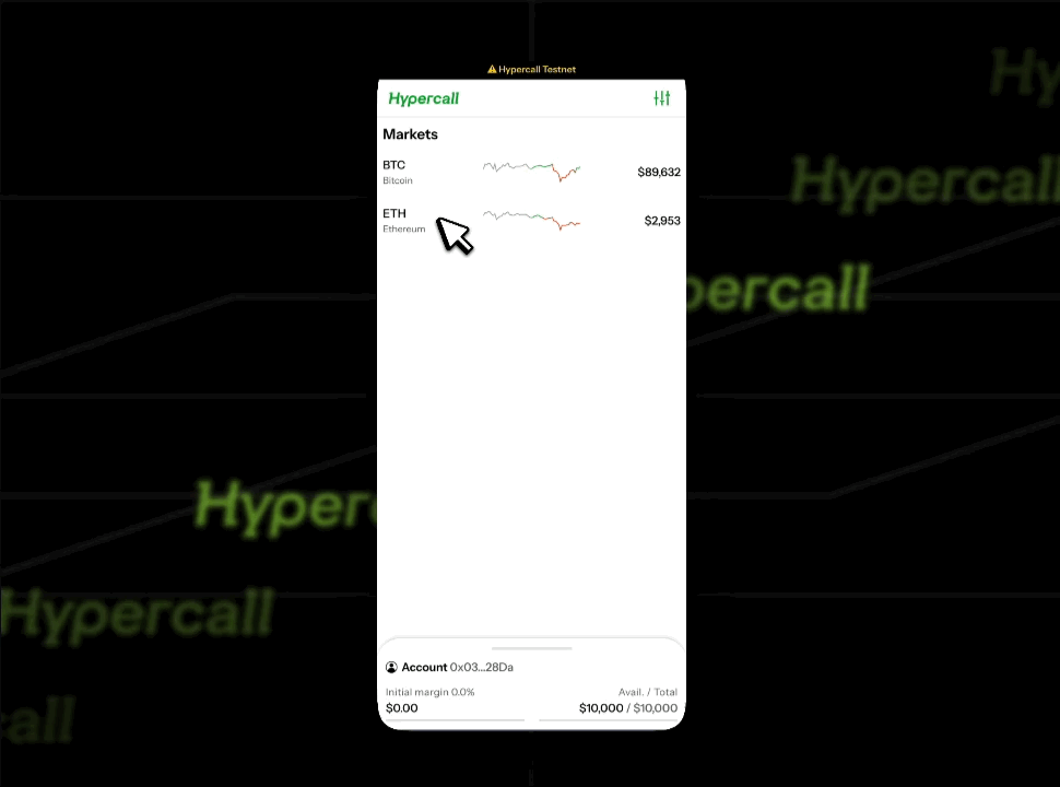 Swipe to buy a call
